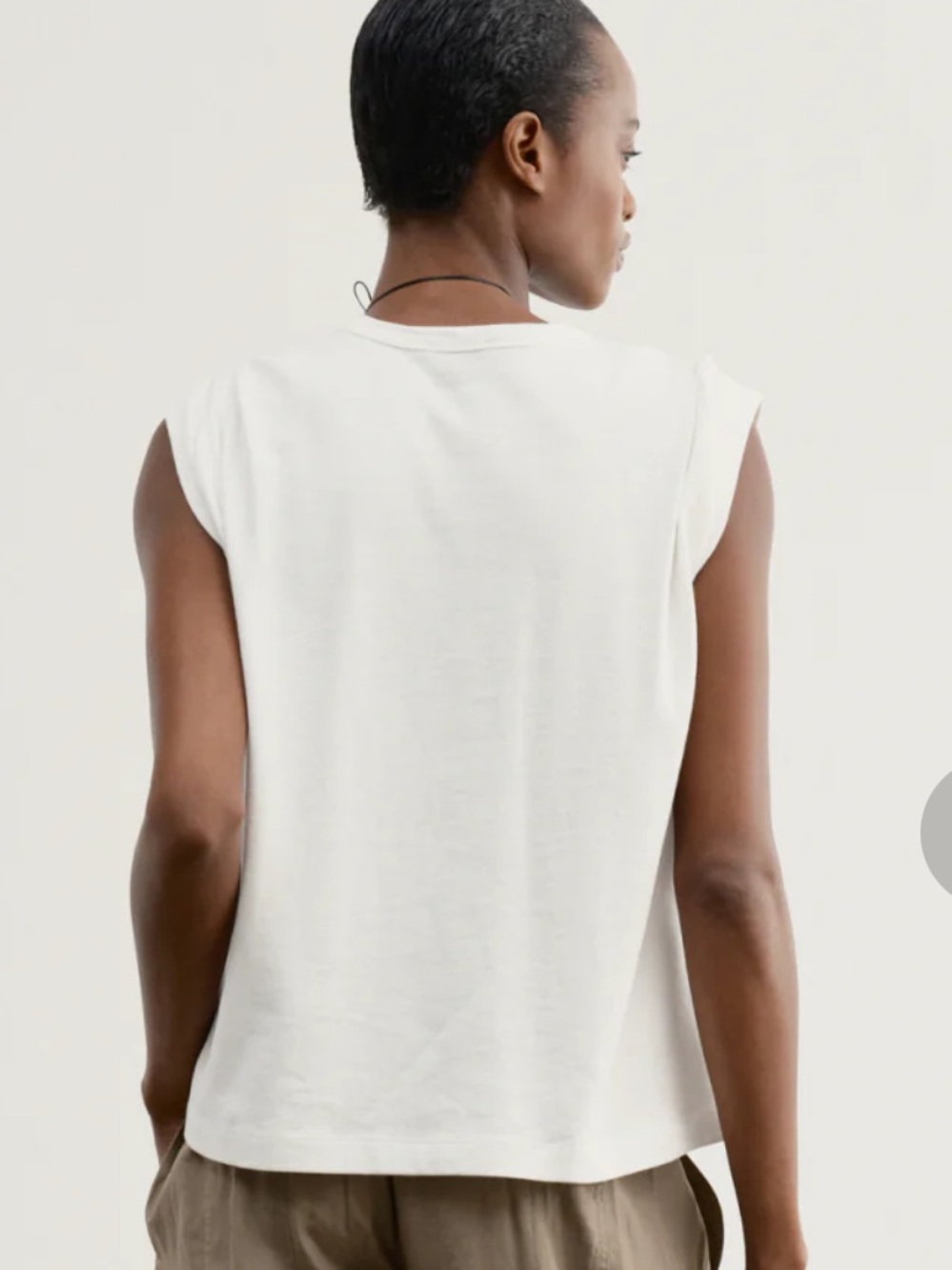 AYR The SuperCool Tee Sleeveless Crewneck Tank Top - White XS oversized - Picture 4 of 6